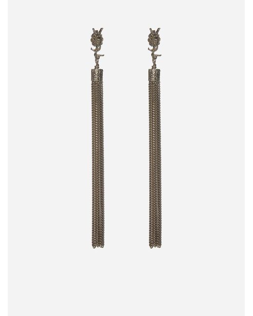 Saint Laurent Multicolor Loulou Long Metal Earrings