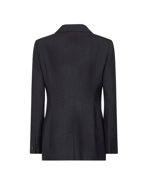 Gucci Blue Double-Breasted Wool Jacket By Gg
