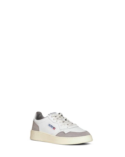 Autry White Leather And Cement Suede Medalist Low Sneakers for men