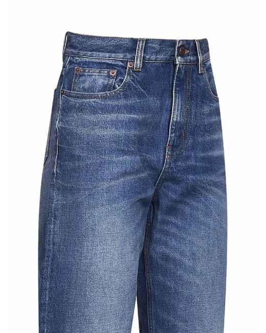 Chloé Blue Dark Cobalt Denim High-Rise Straight-Leg Jeans