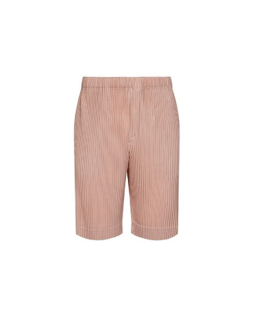Homme Plissé Issey Miyake Pink Bermuda Shorts Pleats for men