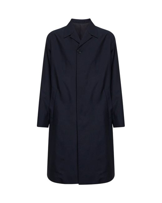Jil Sander Blue Dark Wool And Mohair Canvas Sports Coat for men