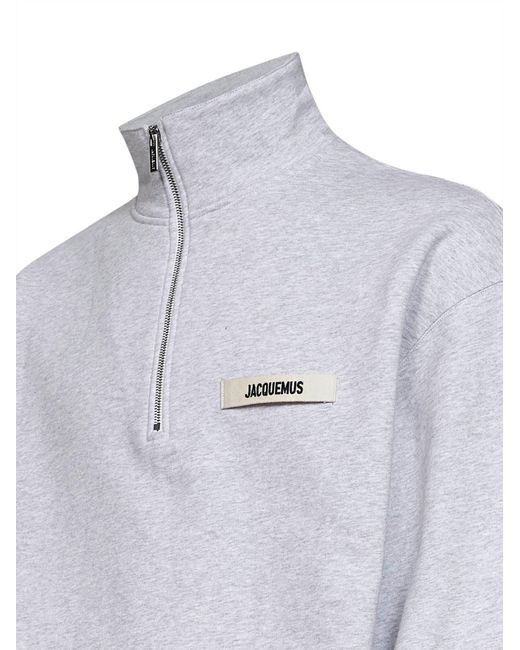 Jacquemus Gray The Gros Grain Zipped-Rollneck Sweatshirt for men