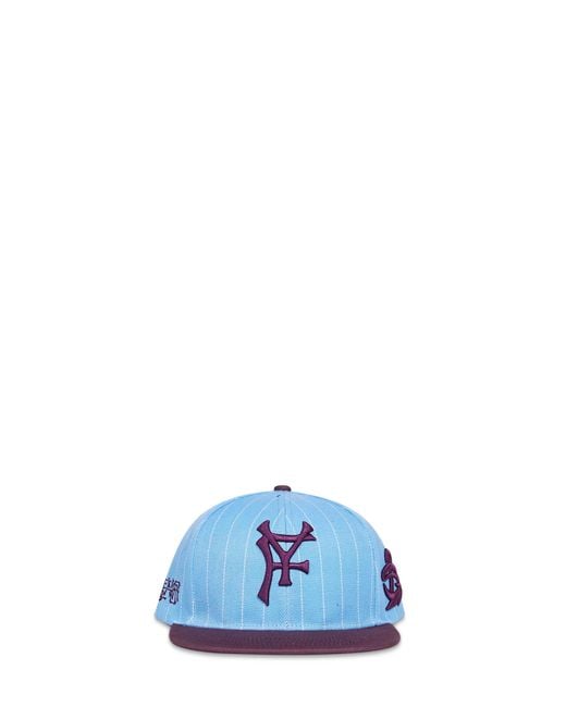 PDF Blue And Striped Cotton Twill Baseball Cap for men