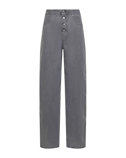 MM6 by Maison Margiela Gray Denim Straight-Leg Jeans