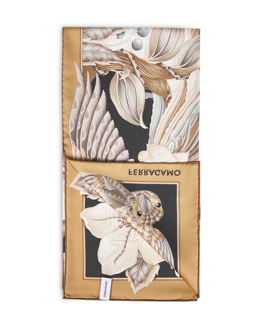 Ferragamo Multicolor Silk Scarf Parrots Print