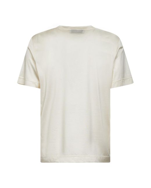 D 40 White Silk Jersey Crewneck T-Shirt for men