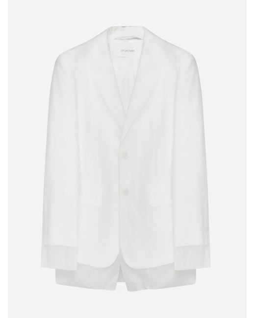 Sportmax White Acacia Double Layer Blazer