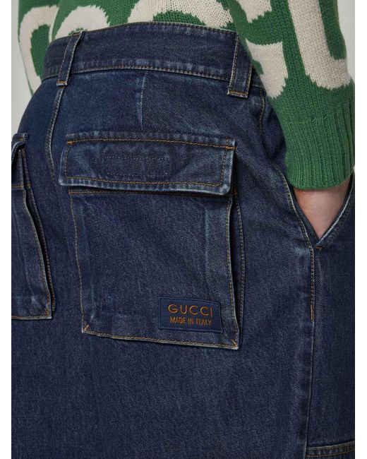 Gucci Blue Cargo Jeans for men