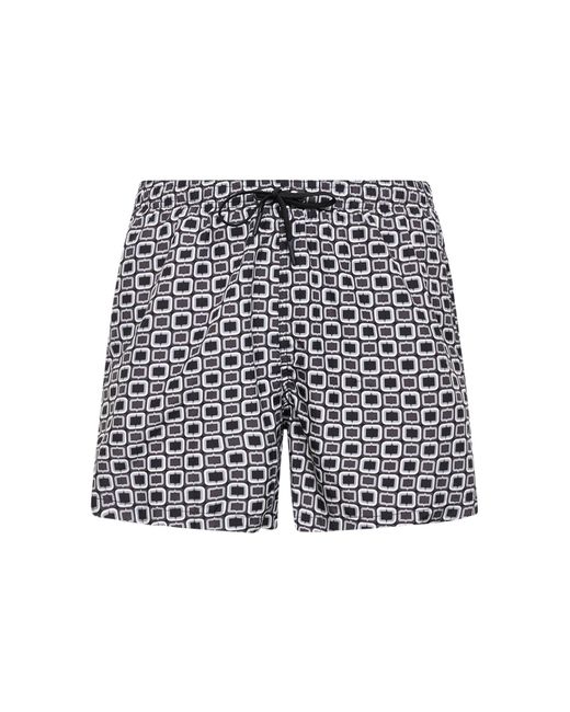 Tagliatore White Printed Nylon Swim Shorts for men