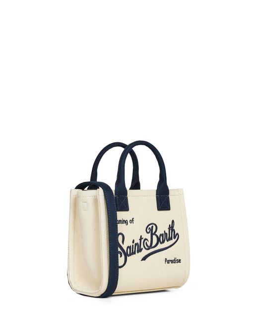 Mc2 Saint Barth Multicolor Ivory Vanity Bag Mini Handbag With Shoulder Strap