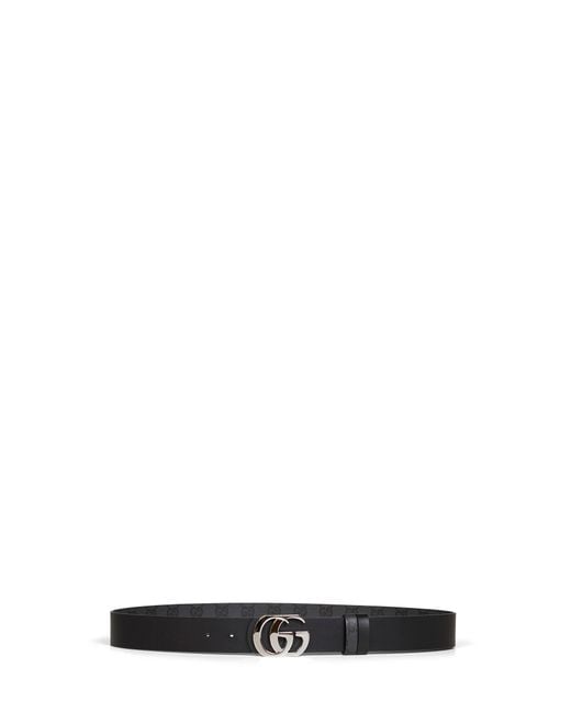 Gucci White Cut Gg Marmont Reversible Belt for men