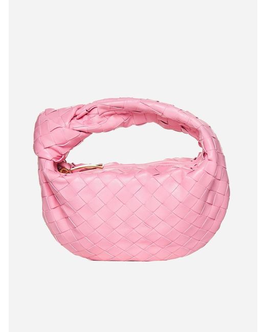 Bottega Veneta Pink Mini Jodie Intrecciato Leather Bag