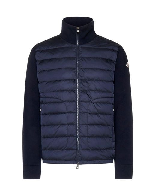 Moncler Blue Padded Zip-Up Cardigan By for men