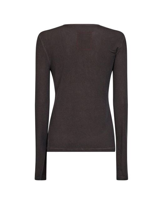 Uma Wang Black Stretch Jersey Twisted T-Shirt <Br