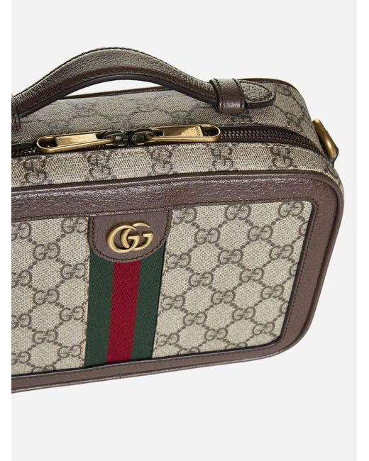 Gucci Gray Ophidia Fabric And Leather Small Camera Bag for men