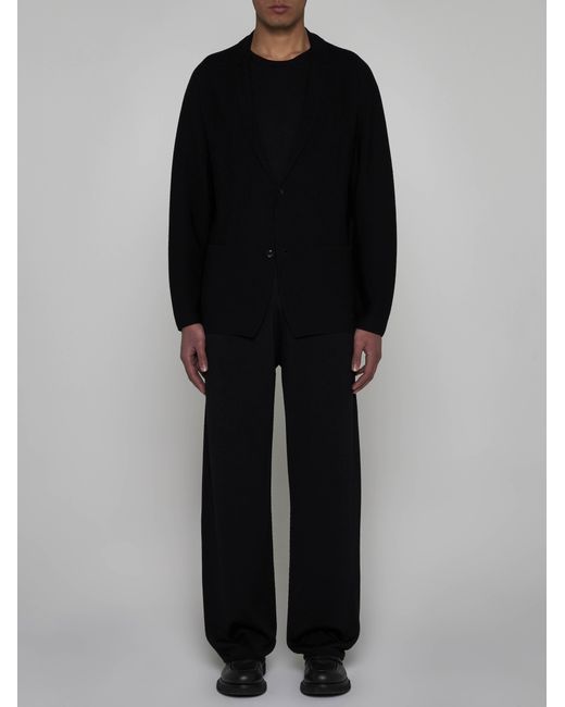 Lardini Black Wool-blend Knit Trousers for men