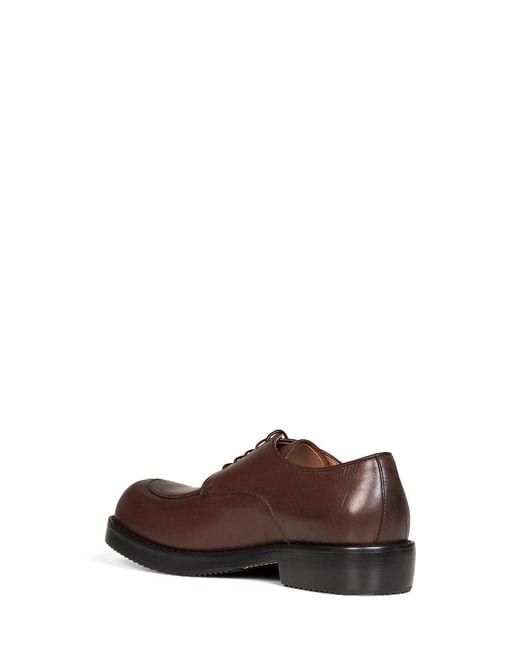 Dries Van Noten Brown Dark Leather Classic Derby Shoes for men