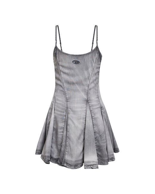 DIESEL Gray De-Spoky-Fsi Flared Mini Dress