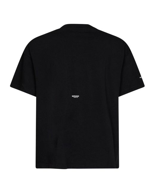 Represent Black Cotton Micro Owners Club T-Shirt for men