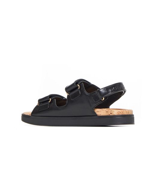 Givenchy Black 4G Leather Flat Sandals