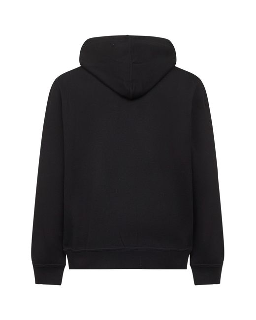 Brunello Cucinelli Black Double Fleece Zip-Up Hoodie for men