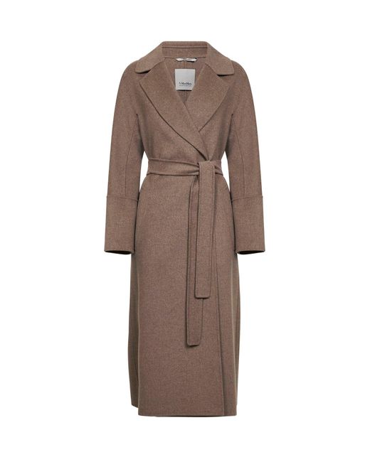 Max Mara Brown Long Wrap Coat
