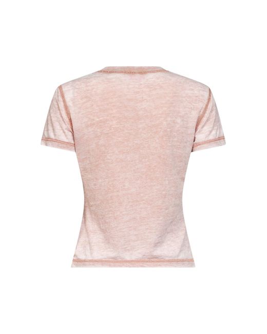 DIESEL Pink Rhinestone-Embellished Jersey T-Ila-Aa1 T-Shirt