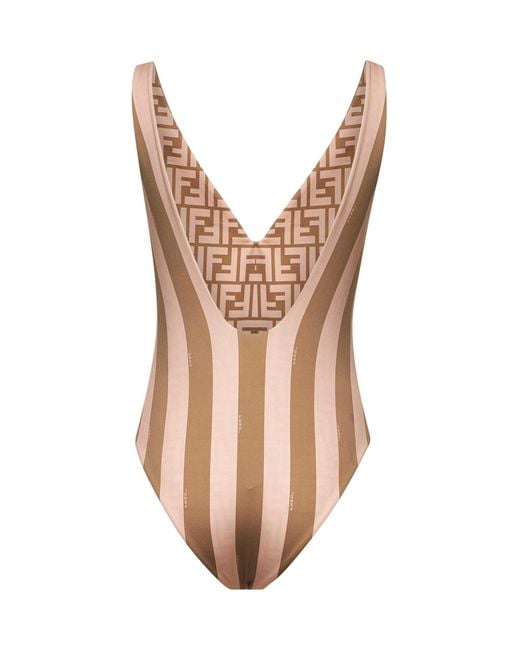 Fendi Pink Lycra Reversible One-Piece Swimsuit