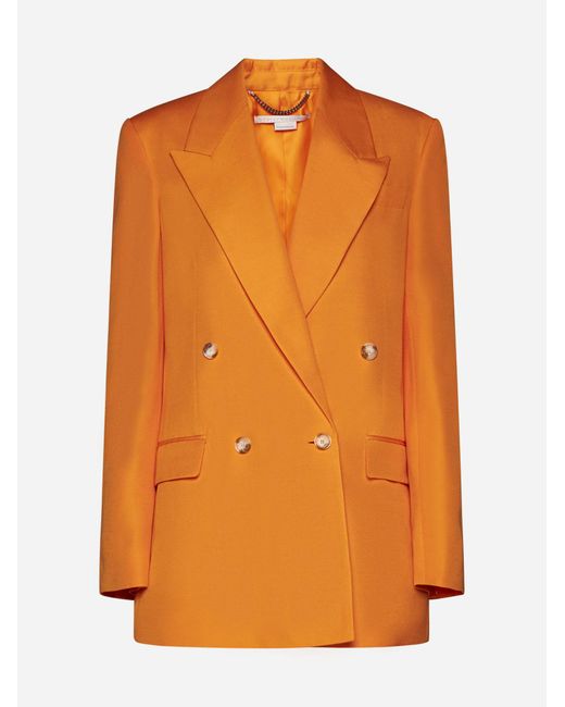 Stella McCartney Orange Viscose Double-breasted Blazer