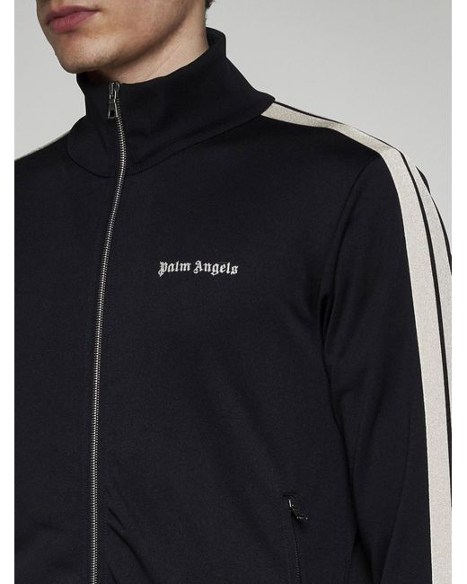 Palm Angels Black Track Jersey Jacket for men