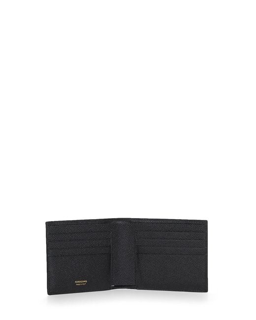 Ferragamo White Hammered Calfskin Gancini Wallet for men