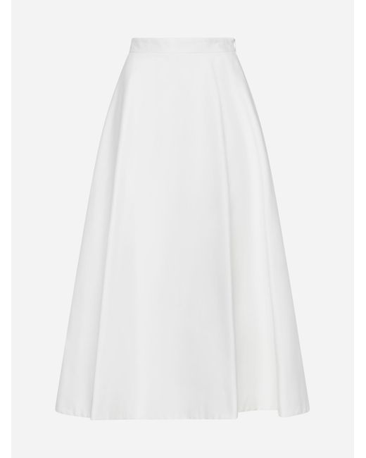 Blanca Vita White Gengy Cotton Midi Skirt