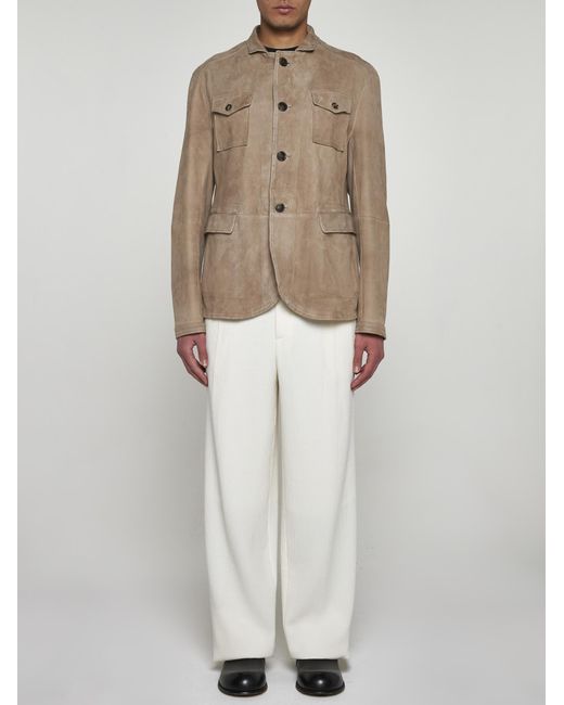 Giorgio Armani Natural Leather Safari Jacket for men