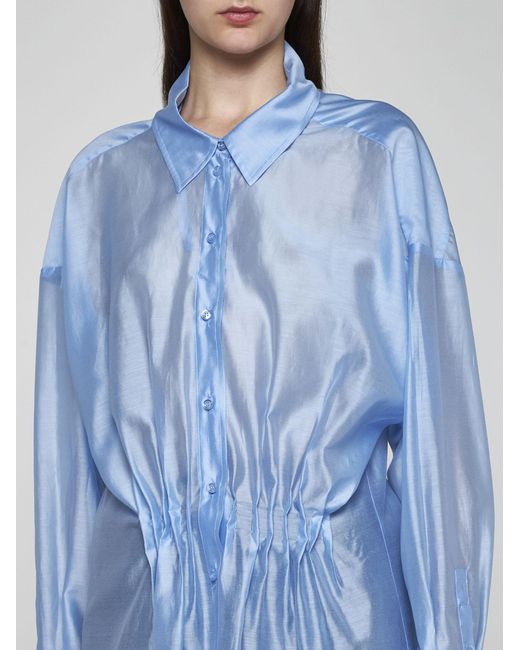 Blanca Vita Blue Caesalpina Lyocell-blend Shirt
