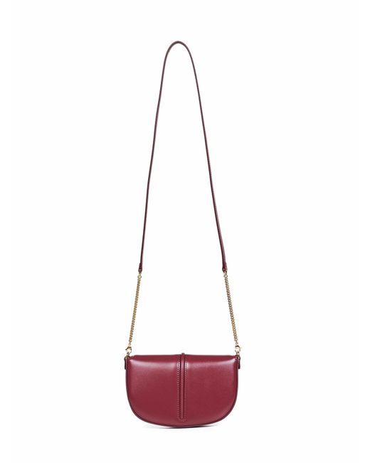Fendi White Burgundy Graphy Wallet On Chain Wallet