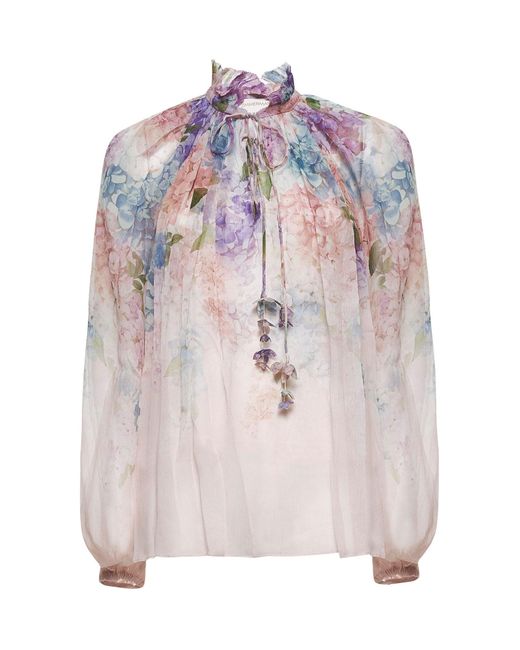 Zimmermann Pink Viscose Billow Dawning Blouse