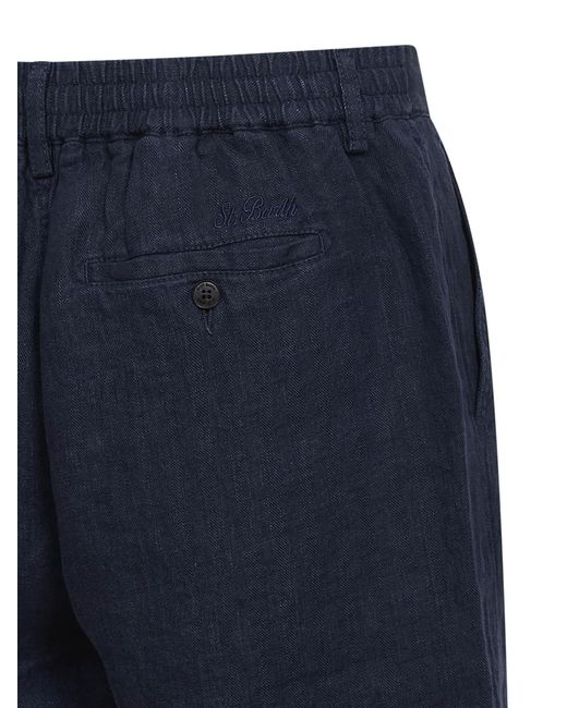 Mc2 Saint Barth Blue Bermuda Shorts Sebastian Linen for men