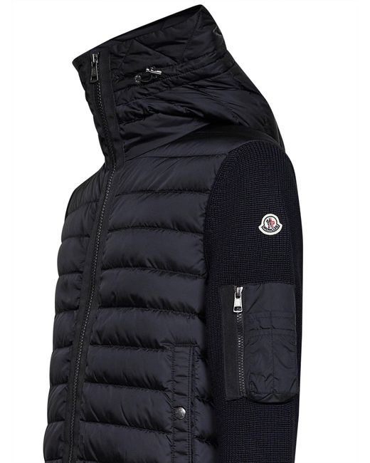 Moncler Blue Padded Zip-Up Hooded Cardigan for men