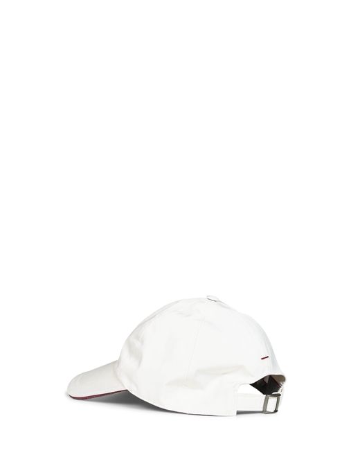 Brunello Cucinelli White Baseball Cap Bonded Nylon for men