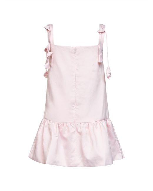 Self-Portrait Pink Self Portrait Flower Taffeta Mini Dress