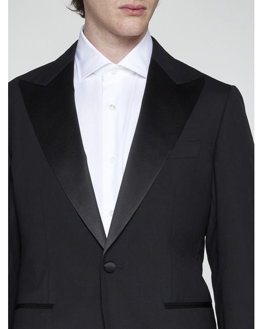 Low Brand Black Virgin Wool Tuxedo for men