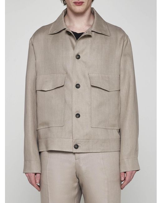 Tagliatore Natural Linen Jacket for men