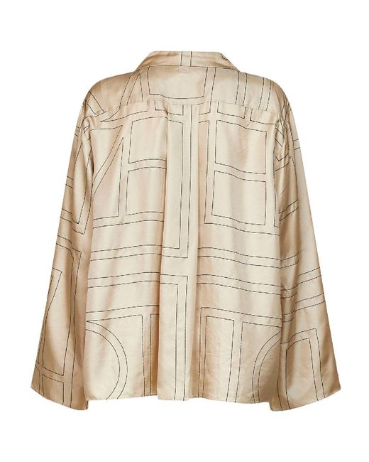 Totême Natural Monogram Silk Pj Shirt