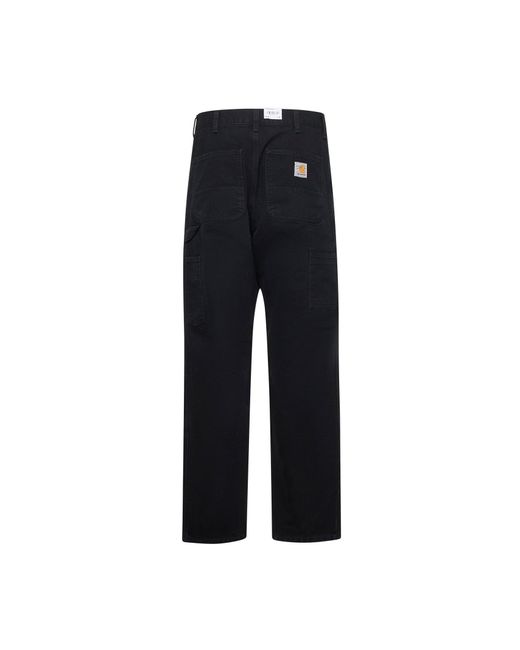 Carhartt Blue Cotton Canvas Double Knee Jeans for men