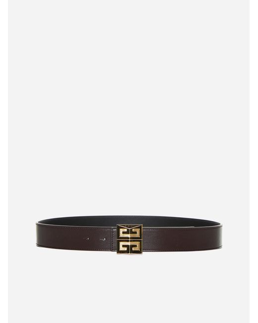 Givenchy White 4g Reversible Leather Belt for men