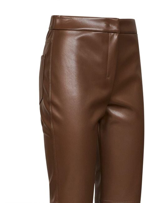 Max Mara Brown Mud Coated Jersey Smmsublime Slim-Fit Trousers