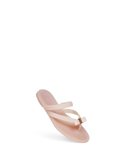 Ferragamo Pink Rubber Vara Bow Thong Sandals