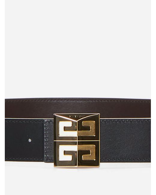 Givenchy White 4g Reversible Leather Belt for men