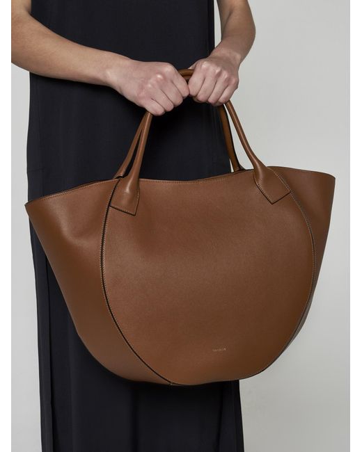 Wandler Brown Mia Leather Tote Bag